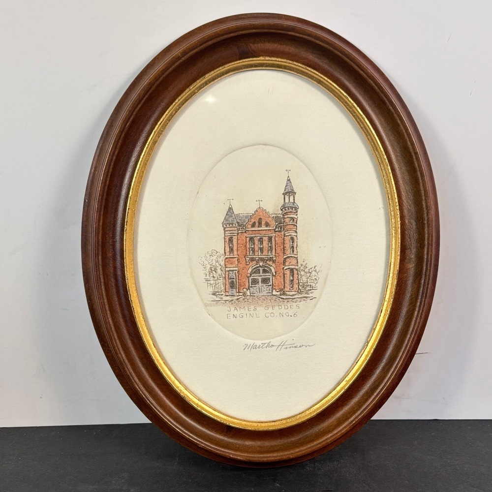 Vintage Nashville Firehouse by Martha Hinson 9.5x7.5 Framed Architectural Print